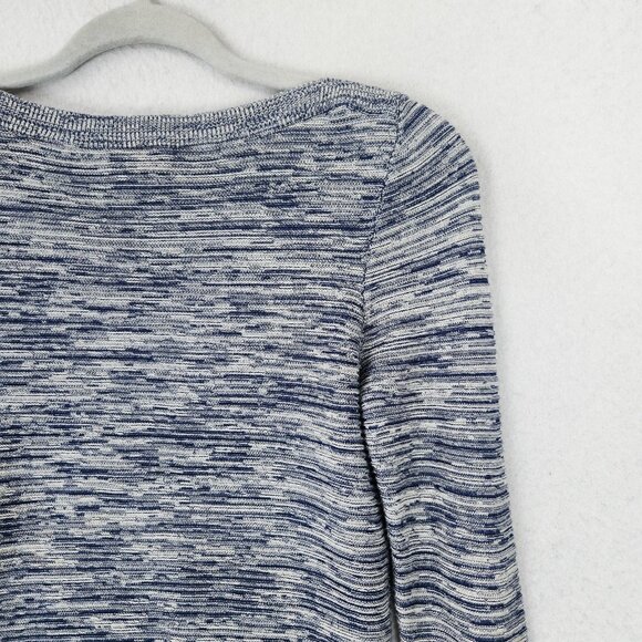 Ann Taylor Sweater Womens Small Blue White Space Dye Knit Crew Neck Pullover - Picture 9 of 9